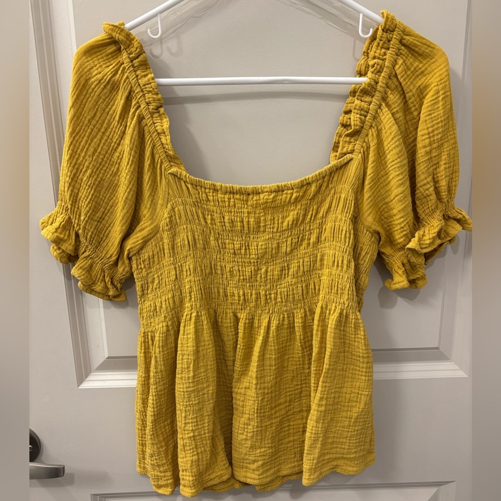 Yellow Ruffled Women's Top